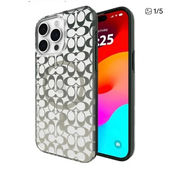 Coach Signature iPhone 15 Pro Protective Case NWT Phone Case Designer MagSafe - Picture 10 of 10